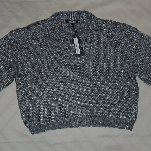 Steve Madden New with Tags Size L Women's Heather Grey Sweater - Picture 1 of 4